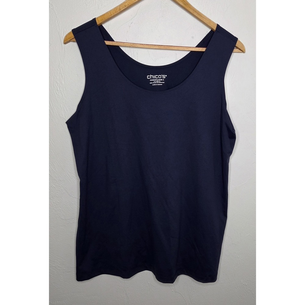 *NEW w/Tags Chico's‎ Navy Blue Basic Knit Tank Top Women's Size 3 XL Sleeveless